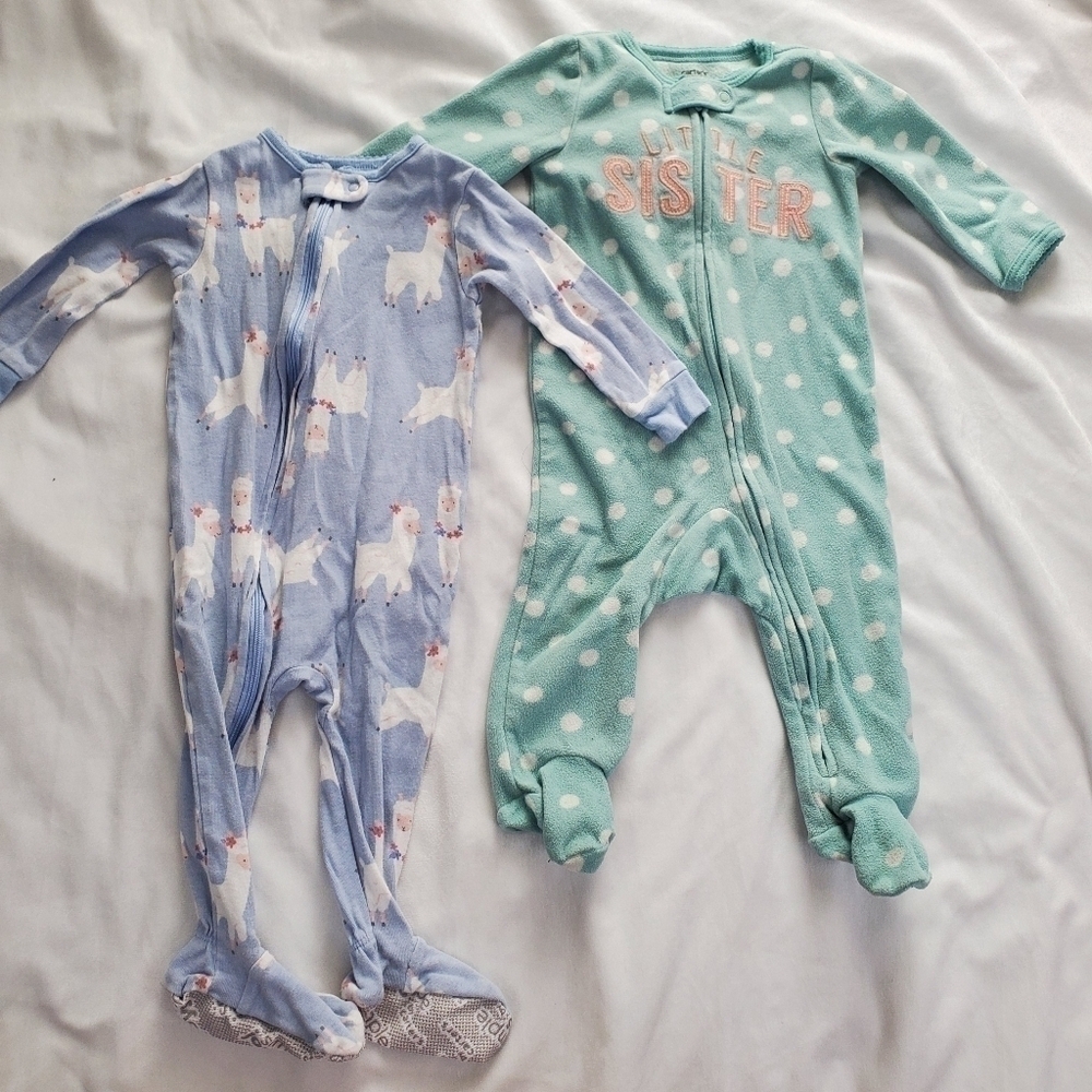 2 Footed Zippered Sleeper Pyjamas - 6m, 6-9m
